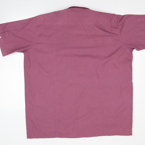 Premier man Mens Pink  Polyester  Dress Shirt Size 16.5 Collared
