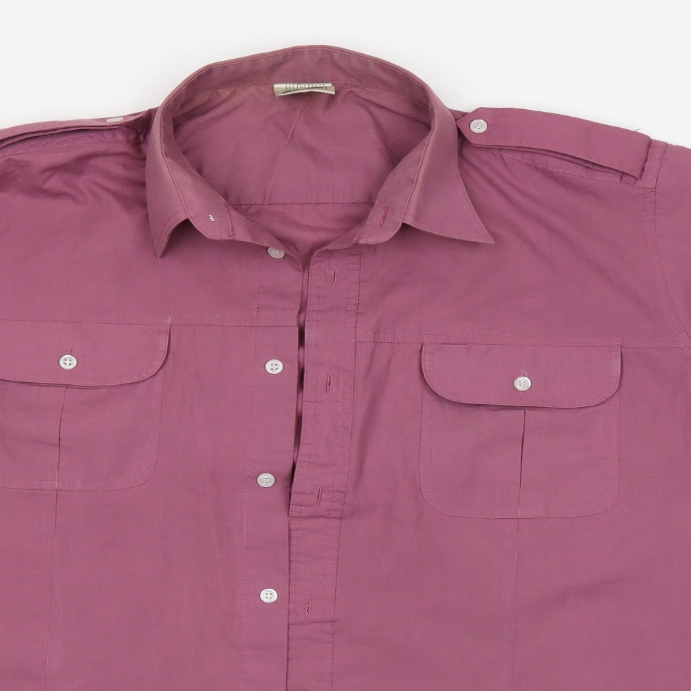 Premier man Mens Pink  Polyester  Dress Shirt Size 16.5 Collared