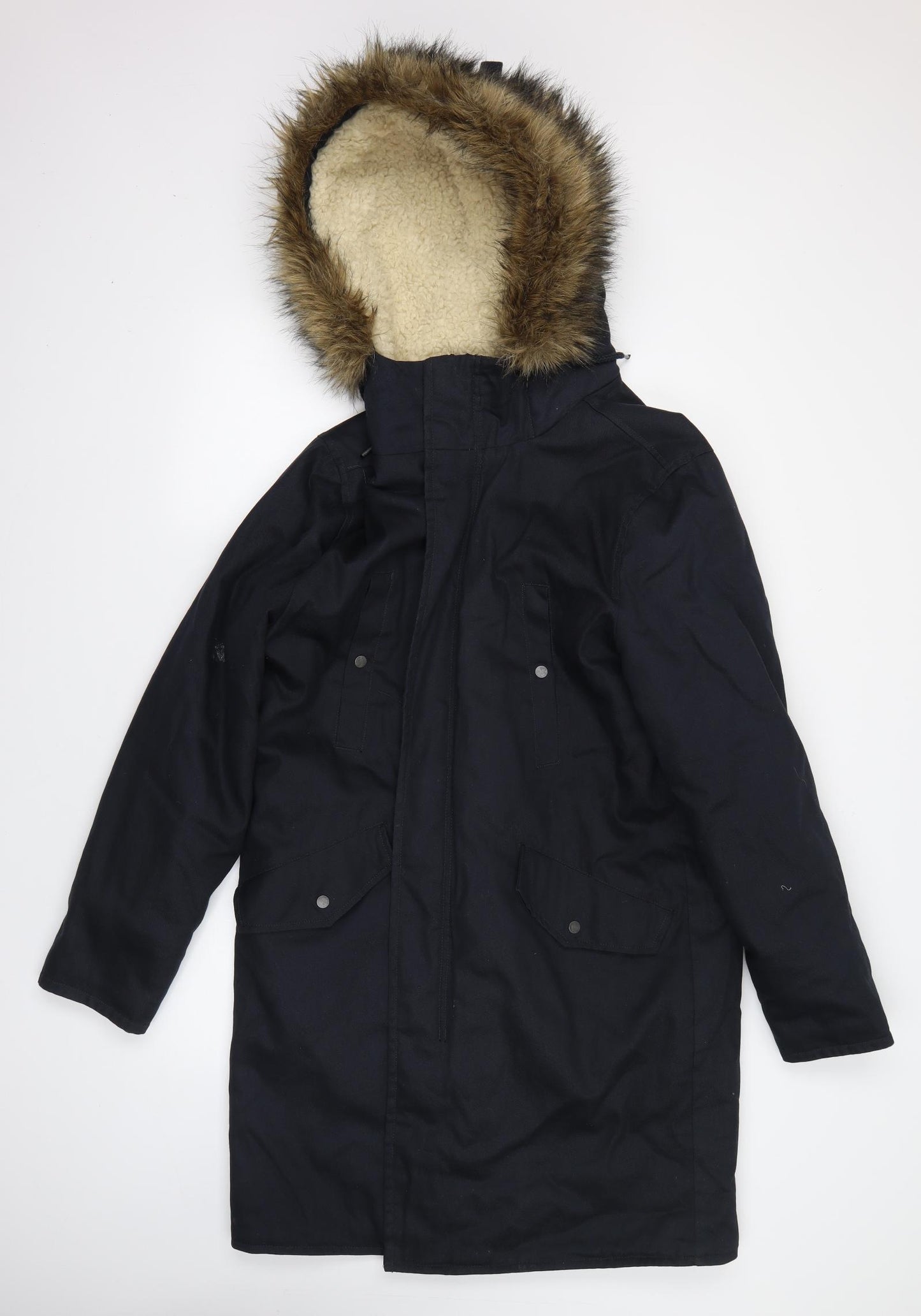 New Look Mens Blue   Overcoat Coat Size M