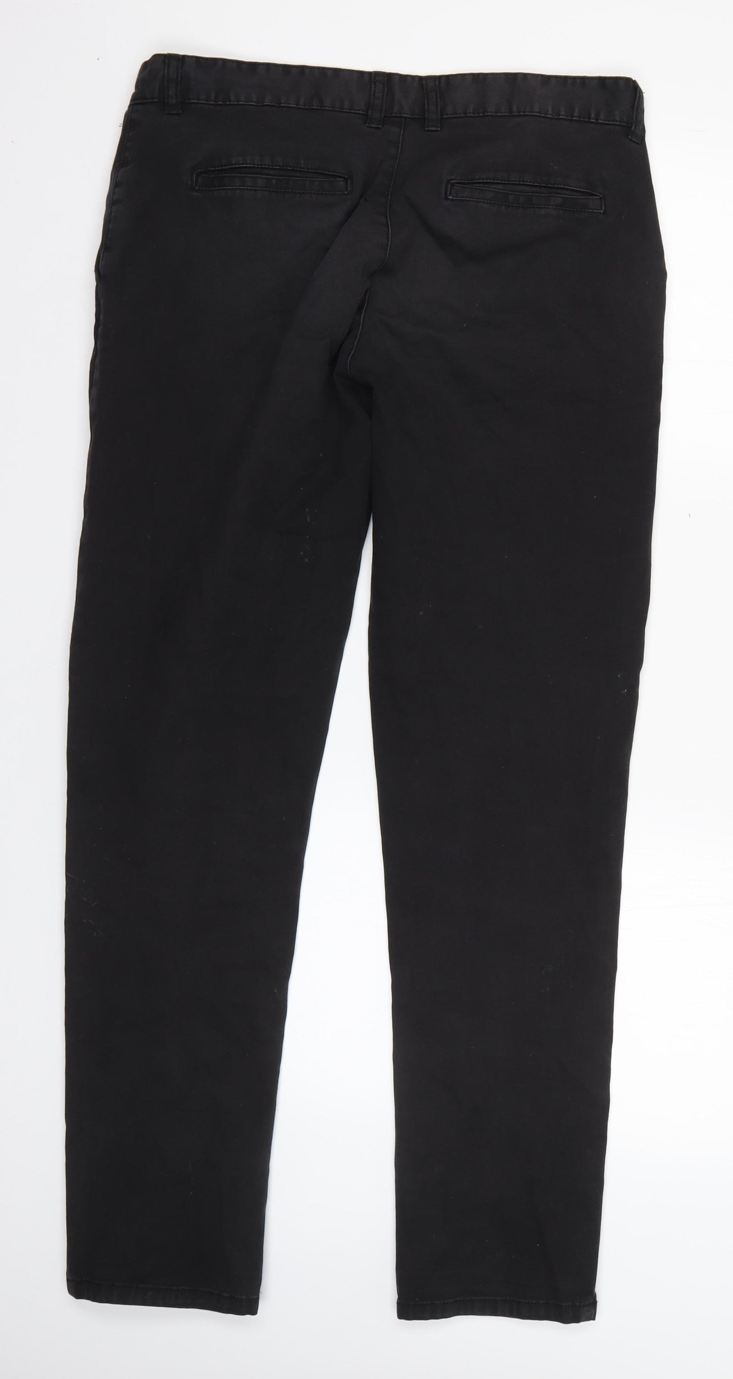 Primark Mens Black  Cotton Dress Pants Trousers Size 32 in L32 in Regular