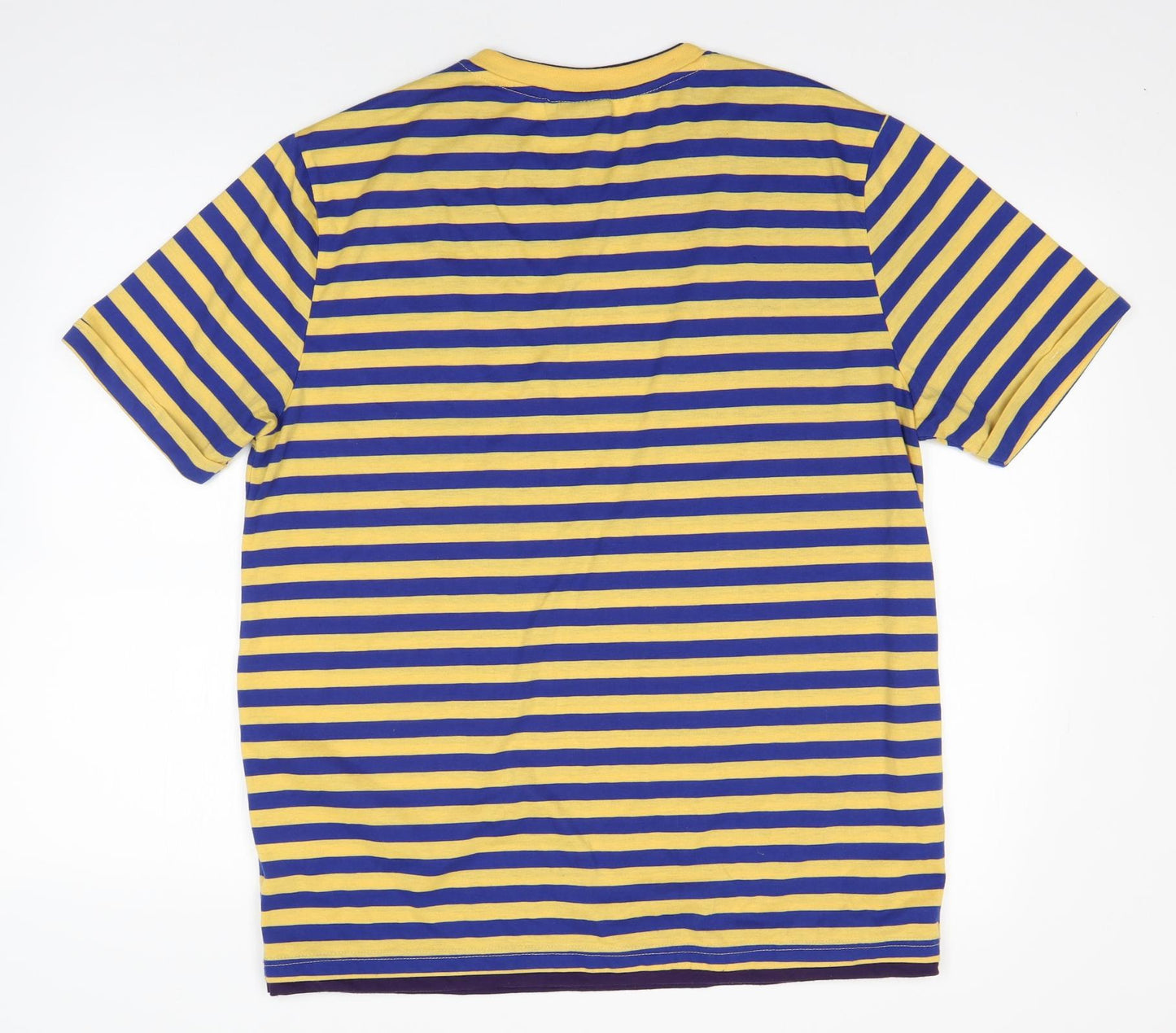 Lee Cooper Mens Multicoloured Striped Polyester  T-Shirt Size M V-Neck