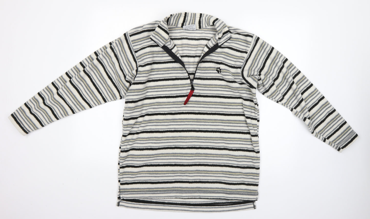 Jack Wolfskin Mens Multicoloured High Neck Striped Polyester Pullover Jumper Size M