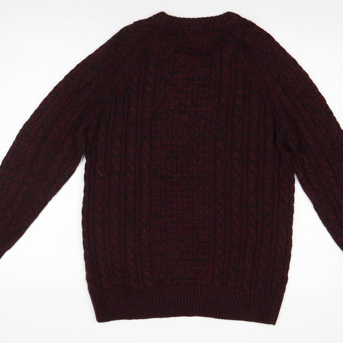 Matalan Mens Purple Round Neck  Acrylic Pullover Jumper Size M