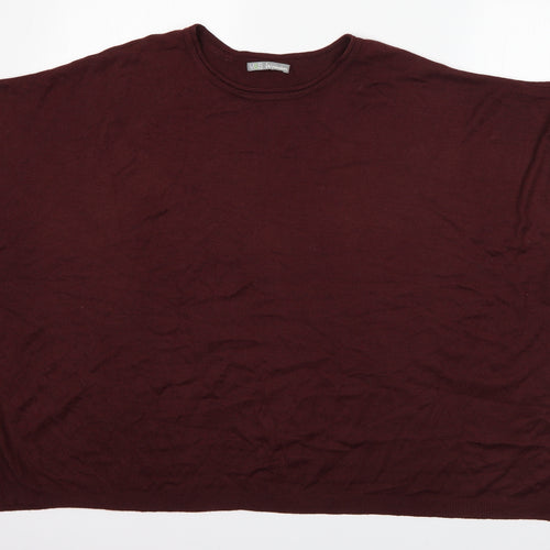 M&S Womens Purple Round Neck  Acrylic Pullover Jumper Size S
