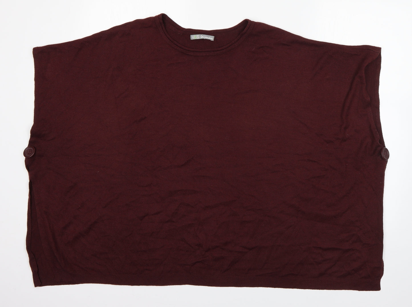 M&S Womens Purple Round Neck  Acrylic Pullover Jumper Size S
