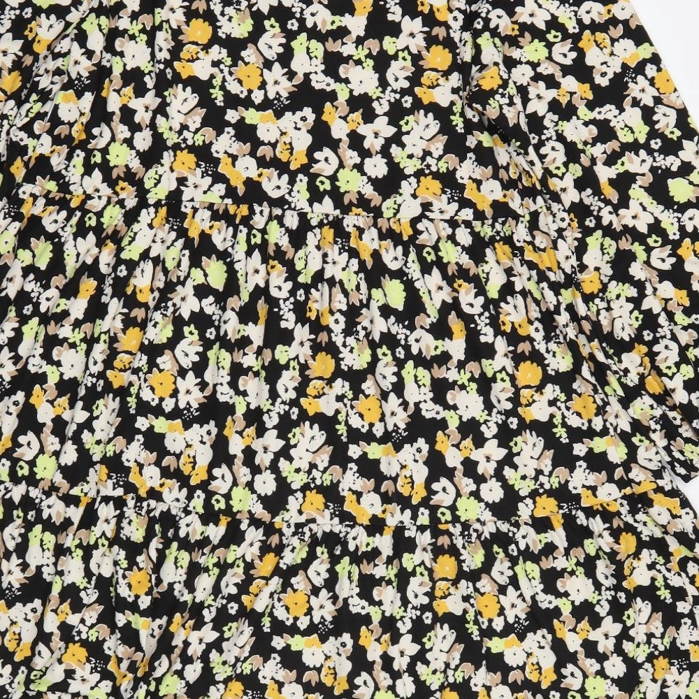 New Look Womens Multicoloured Floral Polyester A-Line  Size 14 Round Neck