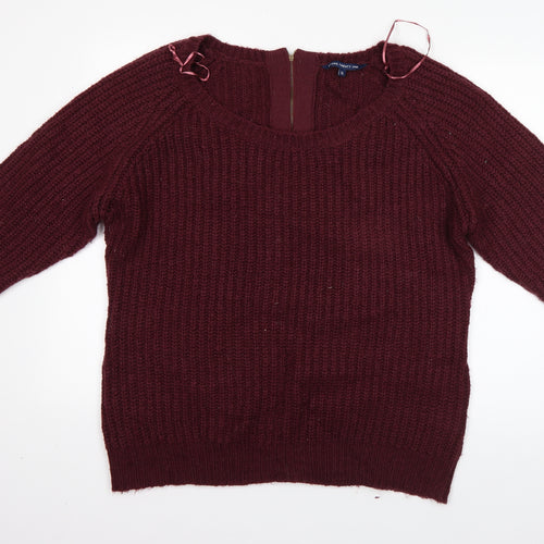 Store Twenty One Womens Red Round Neck  Acrylic Pullover Jumper Size XL