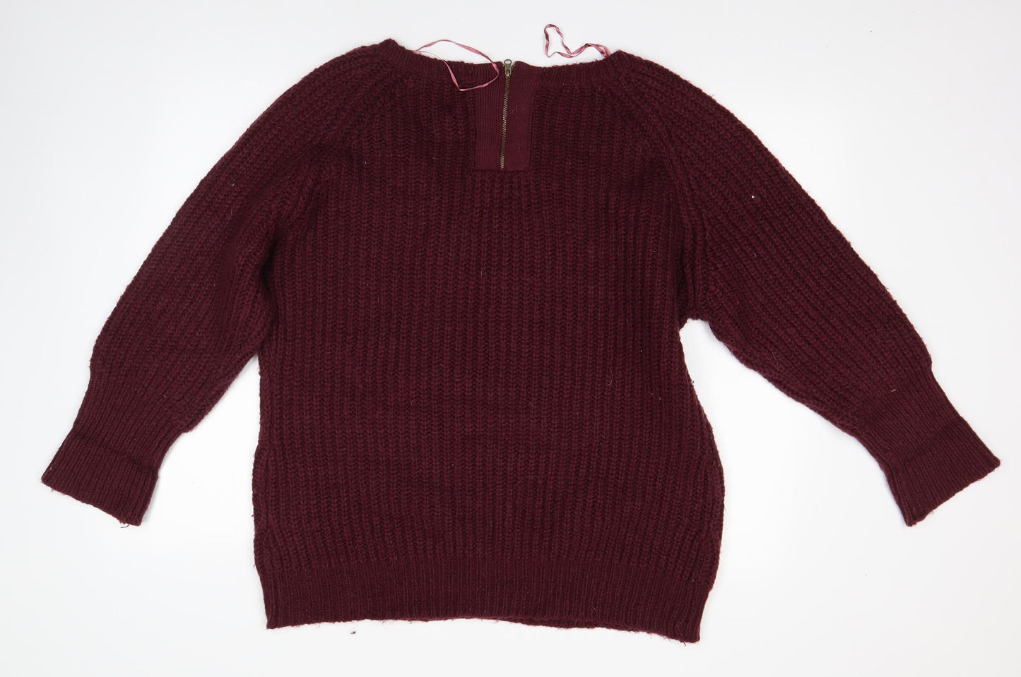 Store Twenty One Womens Red Round Neck  Acrylic Pullover Jumper Size XL