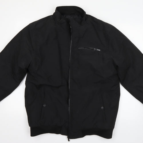 Peacocks Mens Black   Overcoat Coat Size L
