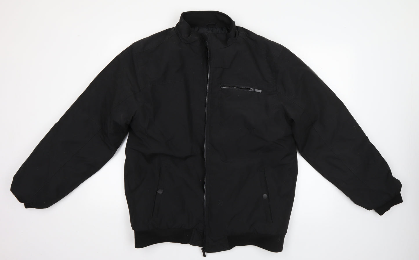 Peacocks Mens Black   Overcoat Coat Size L