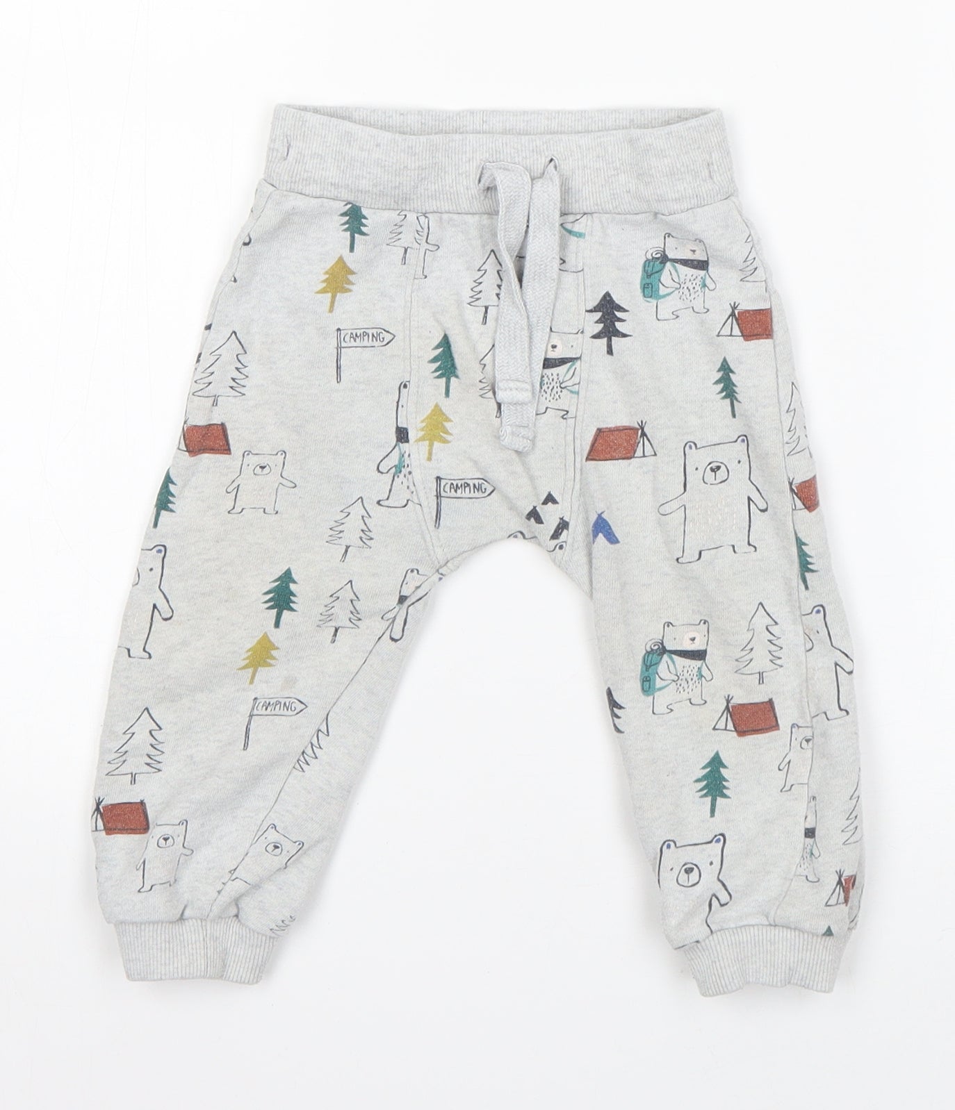 F&F Baby Grey  Cotton Jogger Trousers Size 12-18 Months