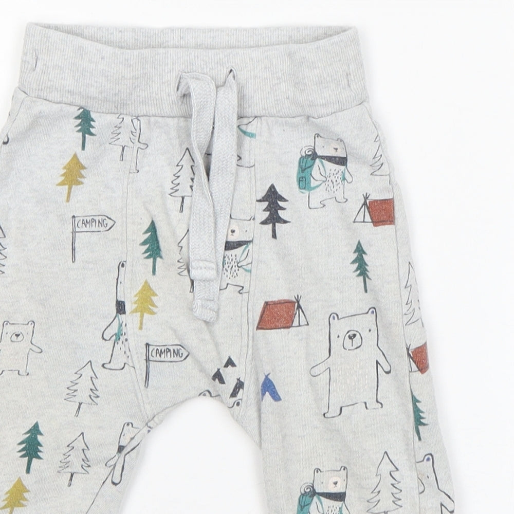 F&F Baby Grey  Cotton Jogger Trousers Size 12-18 Months