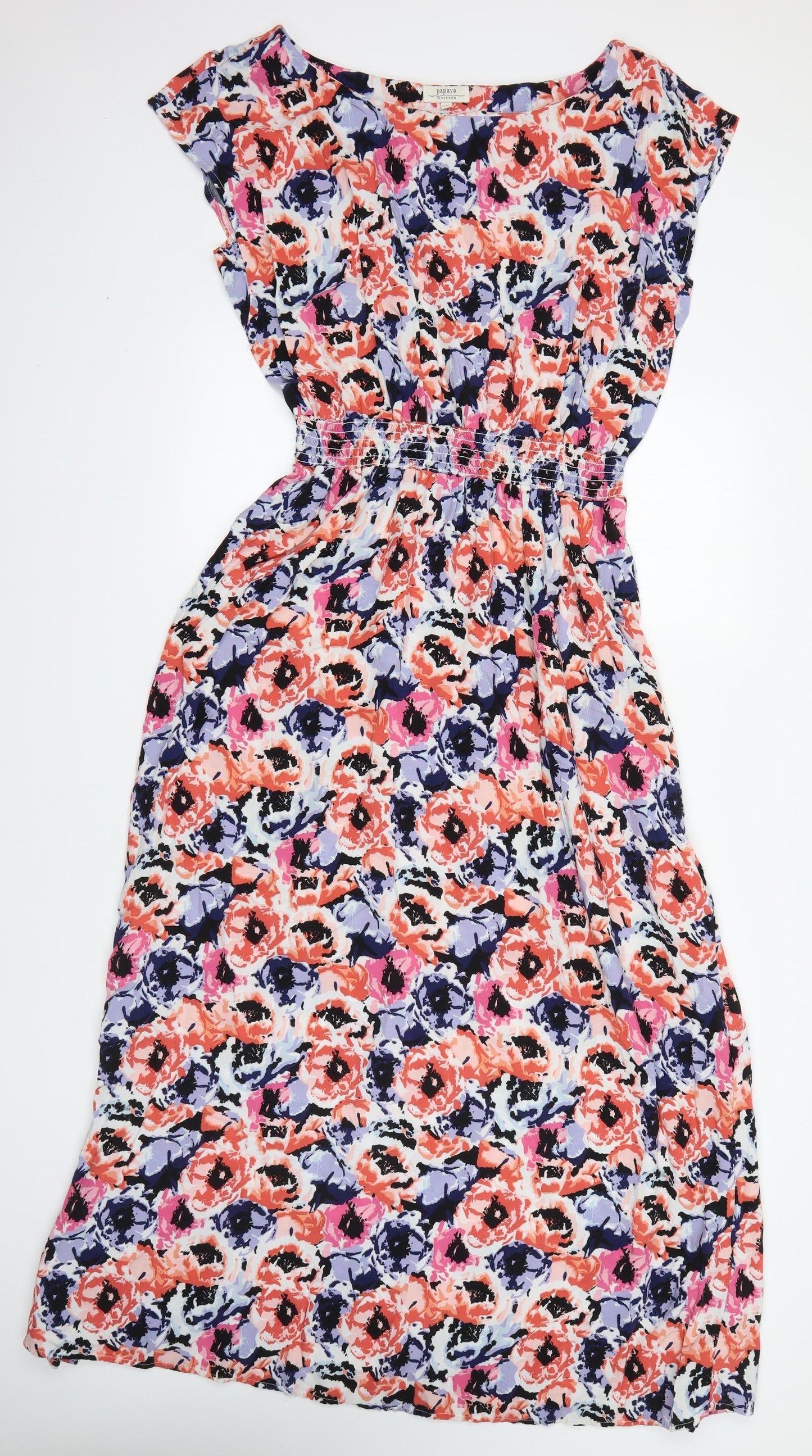 Matalan Womens Multicoloured Floral Viscose Maxi  Size 18 Round Neck