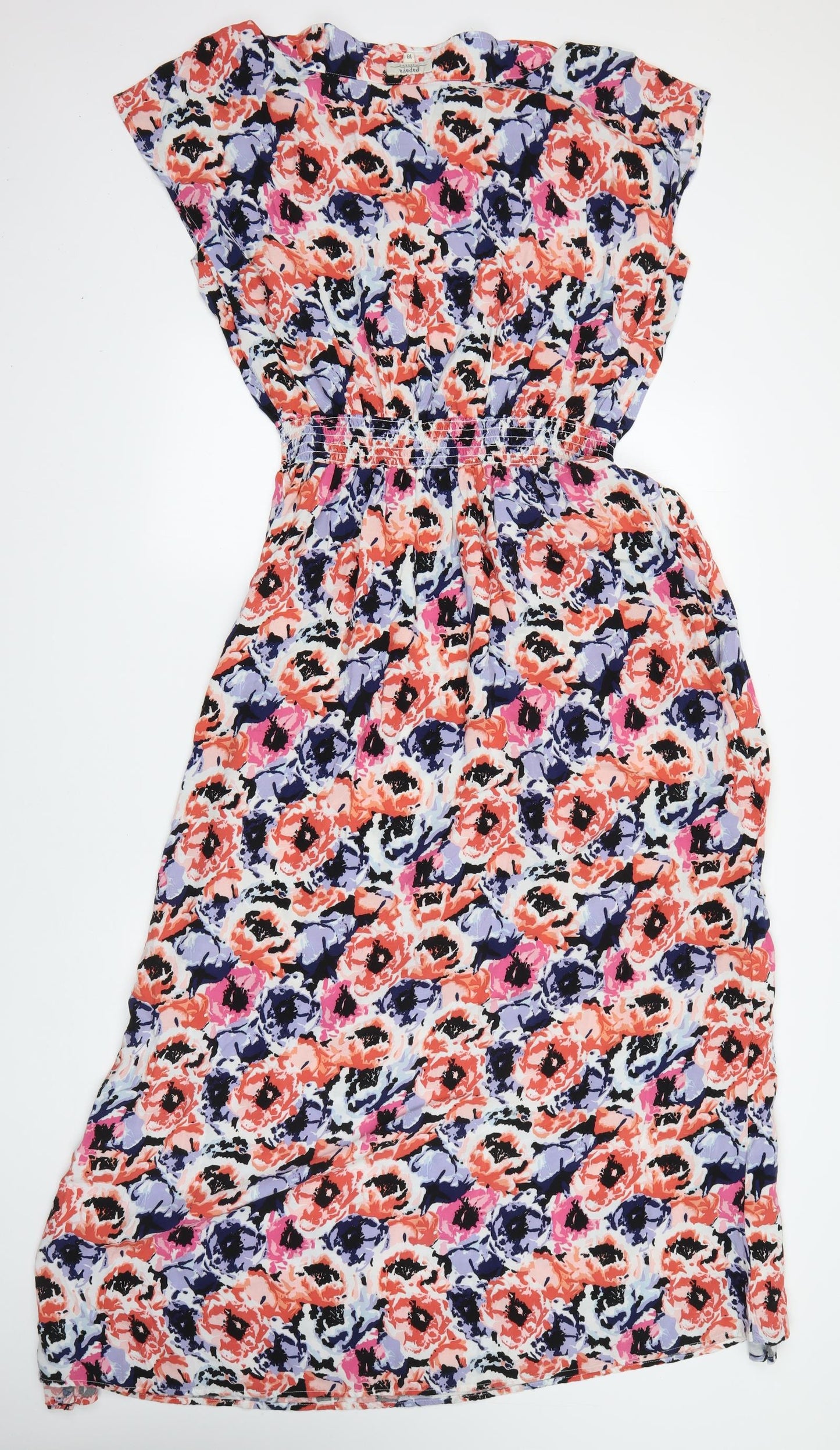 Matalan Womens Multicoloured Floral Viscose Maxi  Size 18 Round Neck