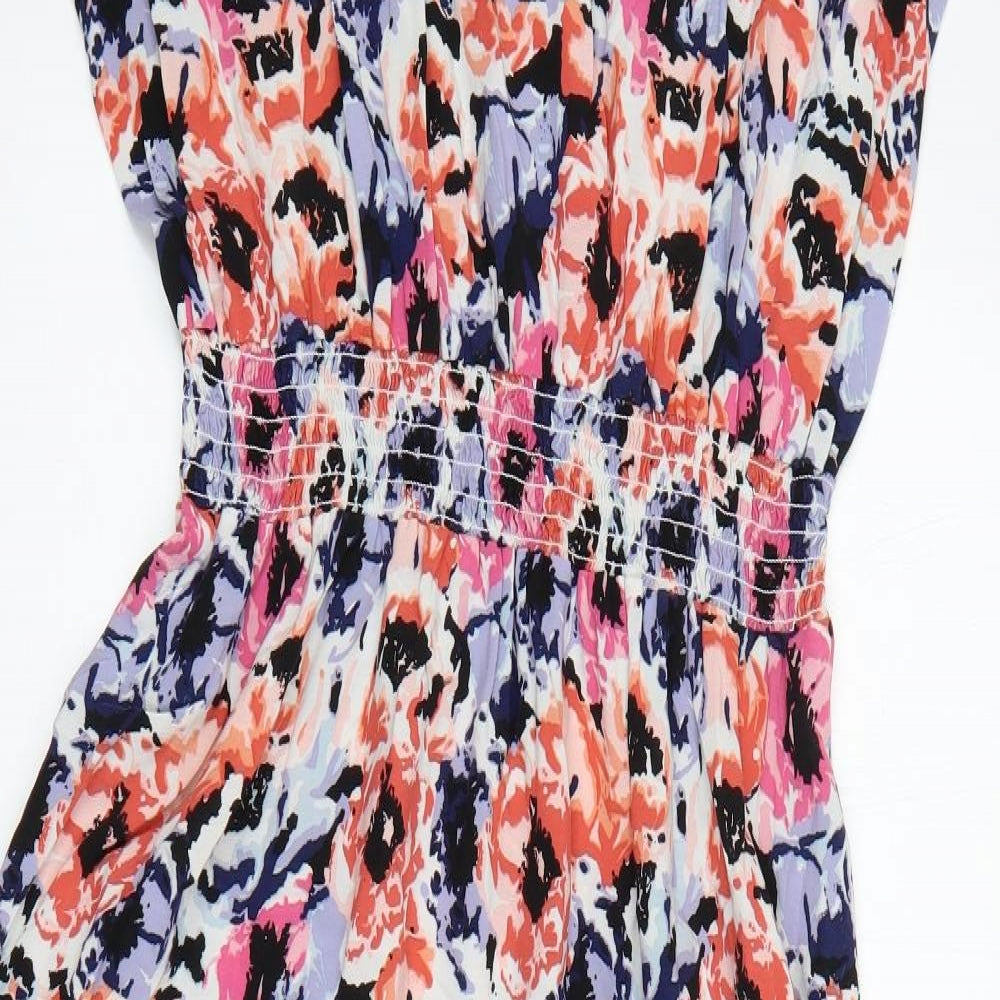 Matalan Womens Multicoloured Floral Viscose Maxi  Size 18 Round Neck