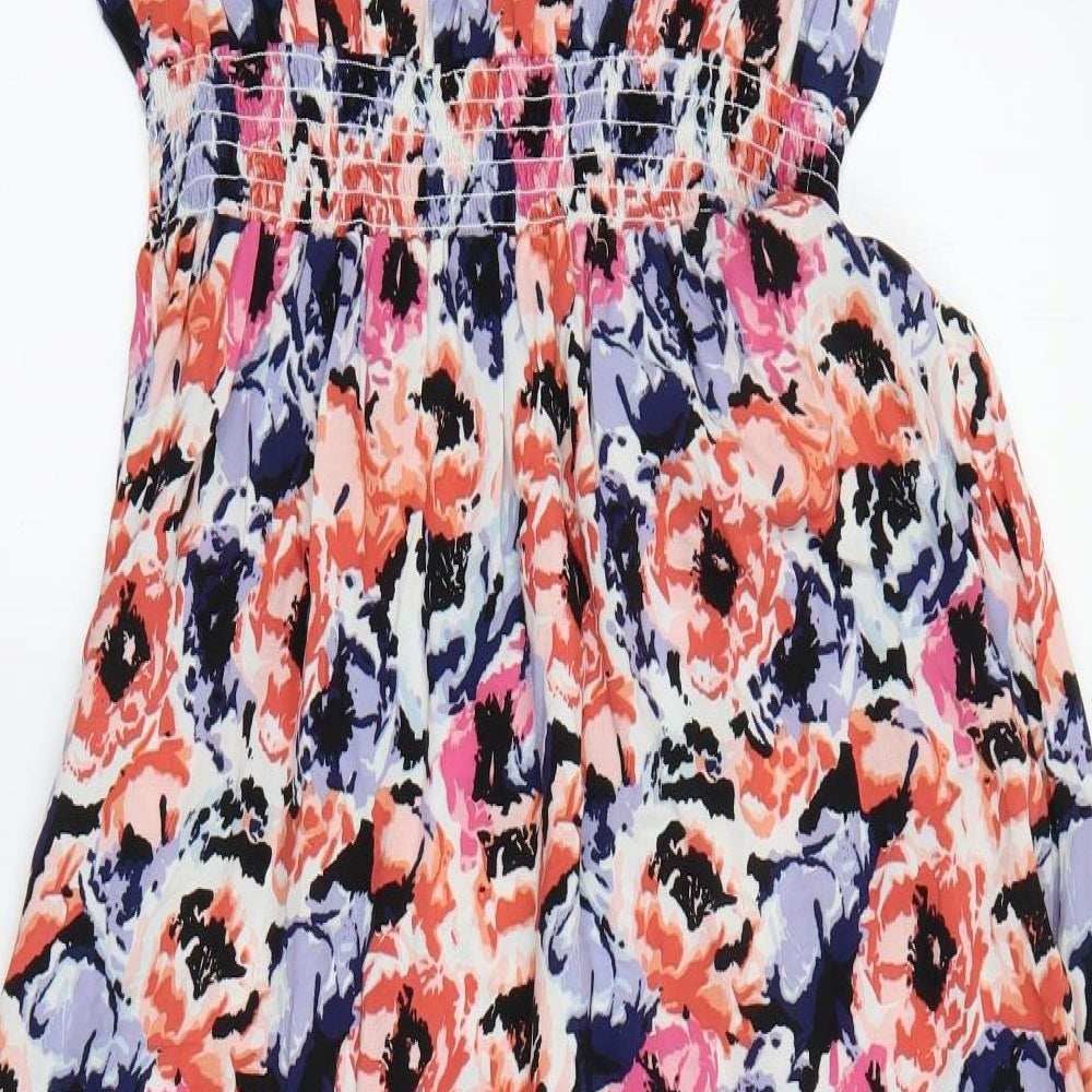 Matalan Womens Multicoloured Floral Viscose Maxi  Size 18 Round Neck