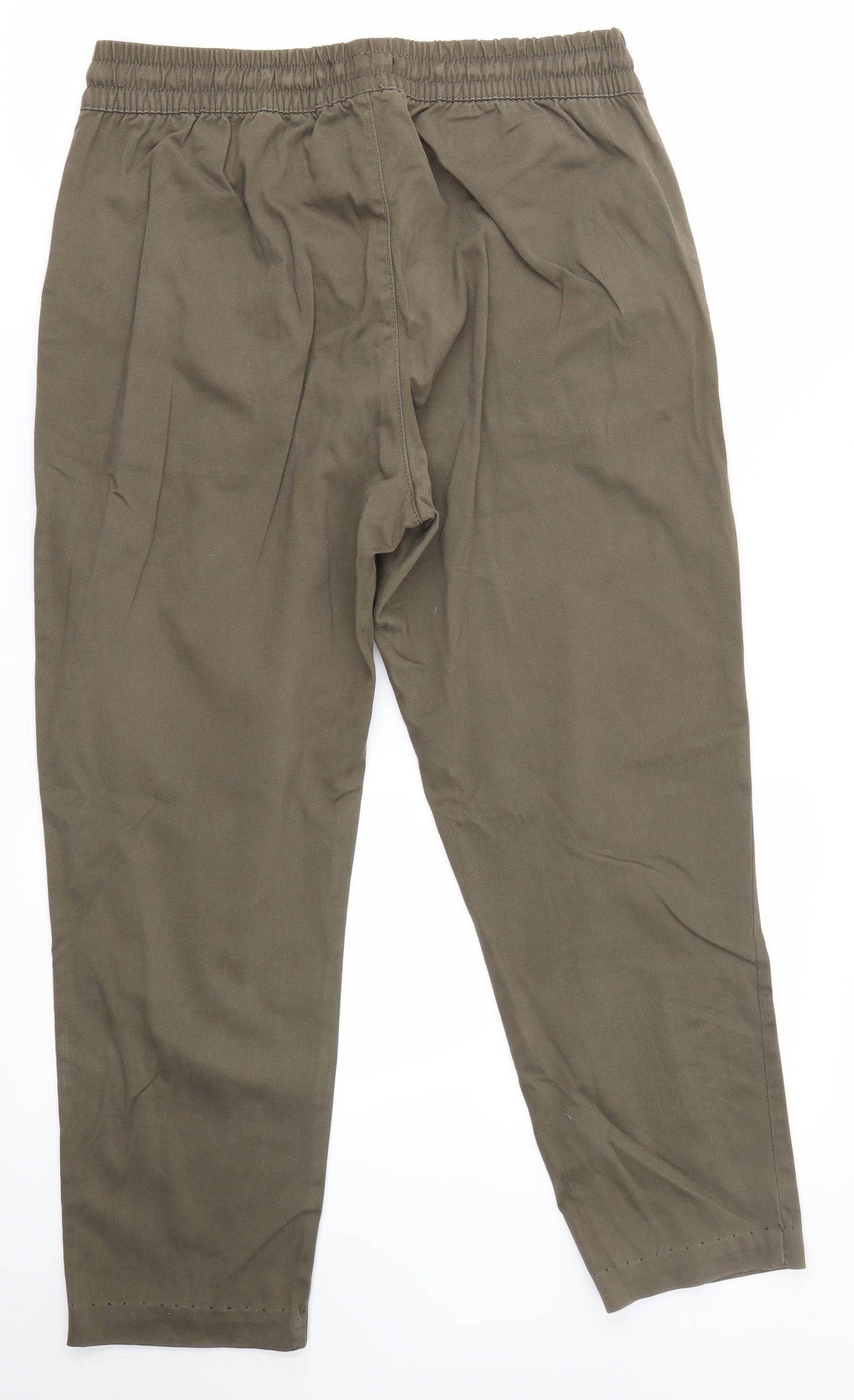 F&F Womens Green  Cotton Trousers  Size 12 L25 in Regular