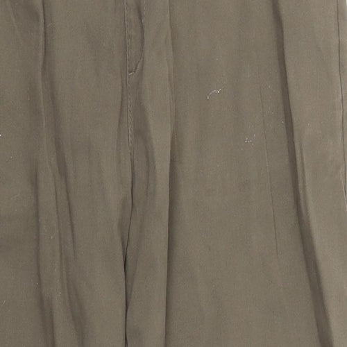 F&F Womens Green  Cotton Trousers  Size 12 L25 in Regular