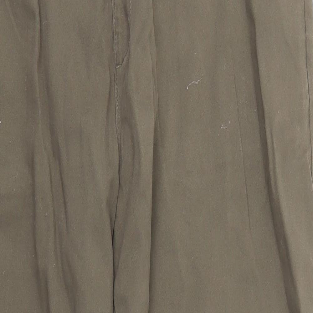 F&F Womens Green  Cotton Trousers  Size 12 L25 in Regular