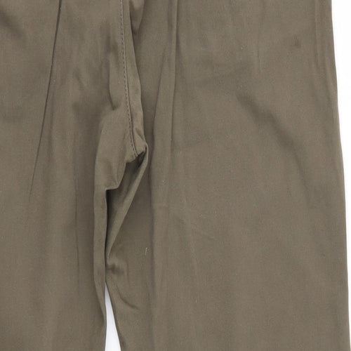 F&F Womens Green  Cotton Trousers  Size 12 L25 in Regular