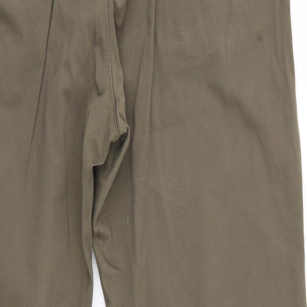 F&F Womens Green  Cotton Trousers  Size 12 L25 in Regular