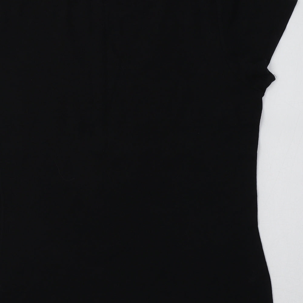 Papaya Womens Black  Cotton Basic T-Shirt Size 18 Crew Neck