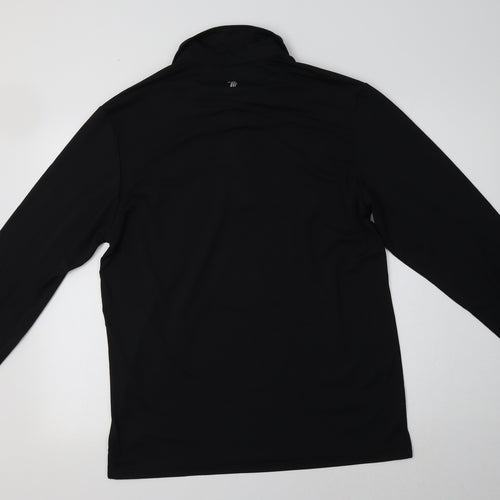Preworn Mens Black  Polyester  Polo Size M Collared