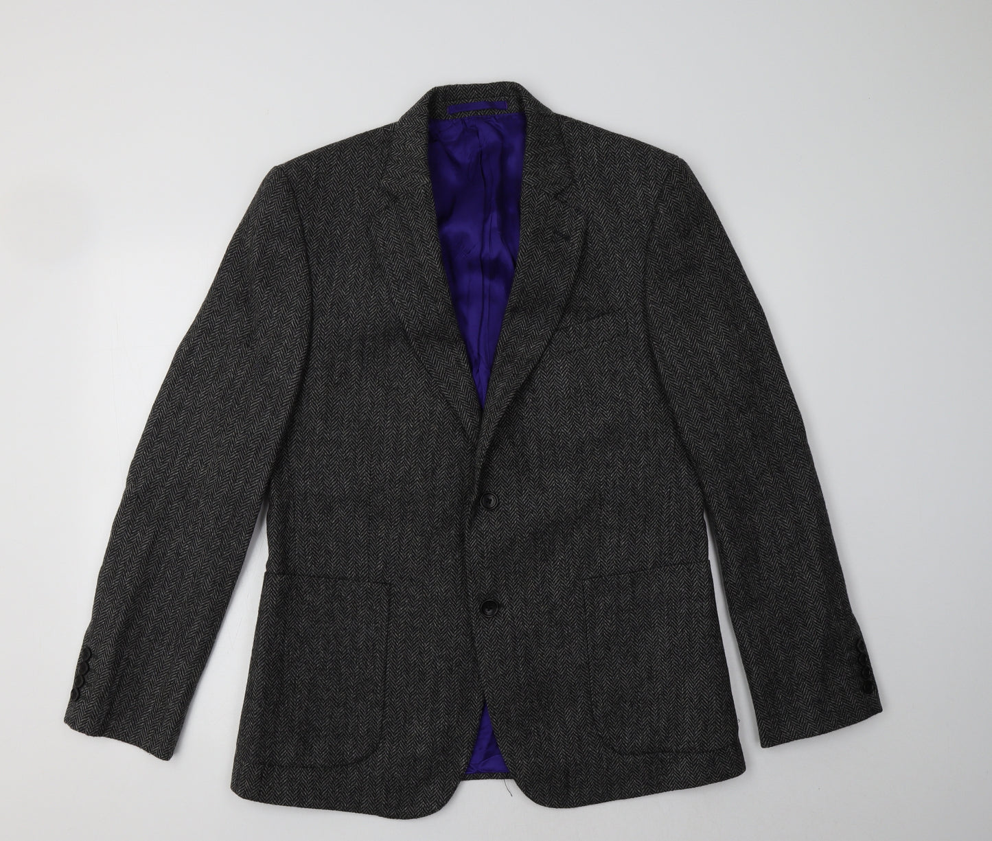 Crew Clothing Mens Grey Herringbone  Jacket Blazer Size 40