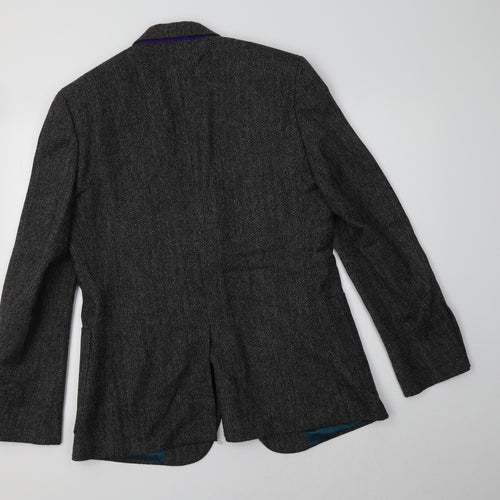 Crew Clothing Mens Grey Herringbone  Jacket Blazer Size 40