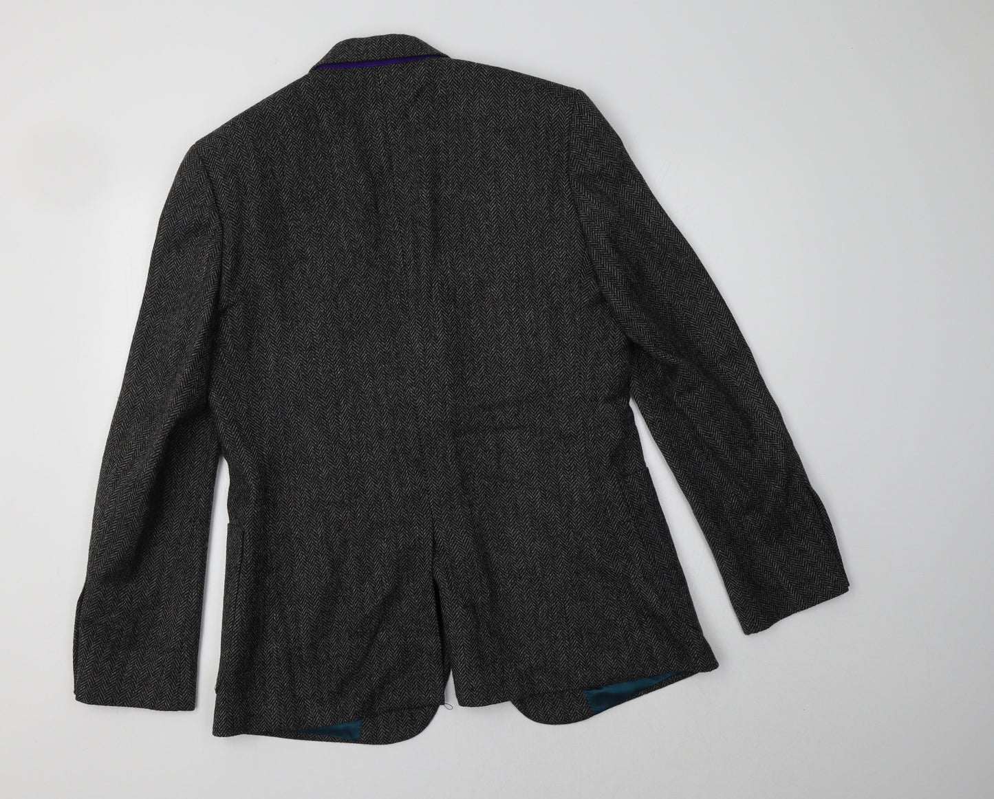 Crew Clothing Mens Grey Herringbone  Jacket Blazer Size 40