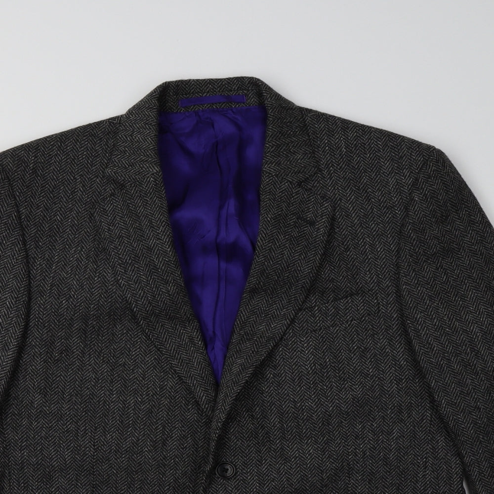 Crew Clothing Mens Grey Herringbone  Jacket Blazer Size 40