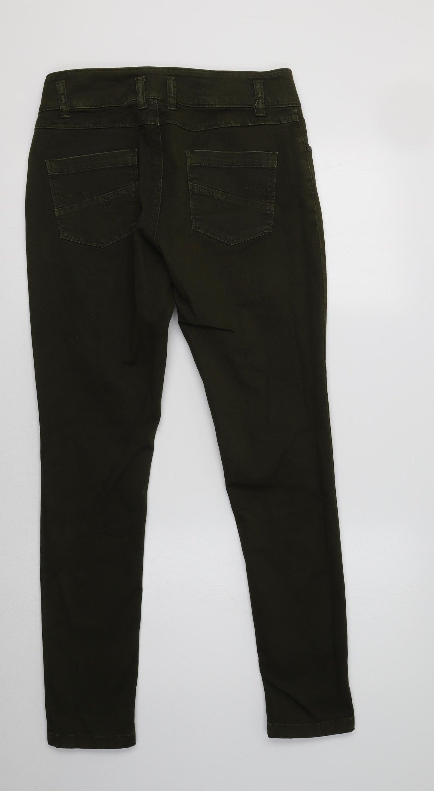 Dorothy Perkins Womens Green  Cotton Skinny Jeans Size 12 L30 in Regular