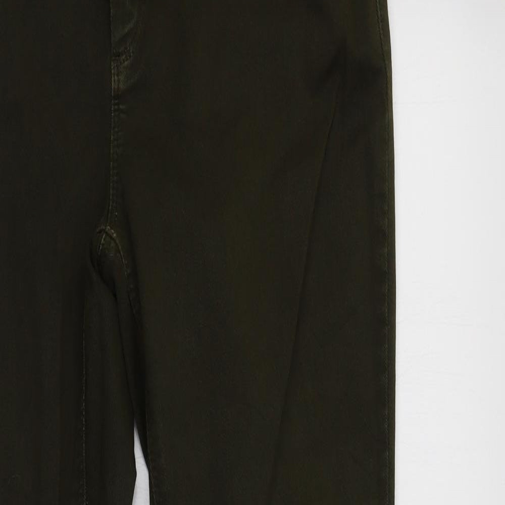 Dorothy Perkins Womens Green  Cotton Skinny Jeans Size 12 L30 in Regular