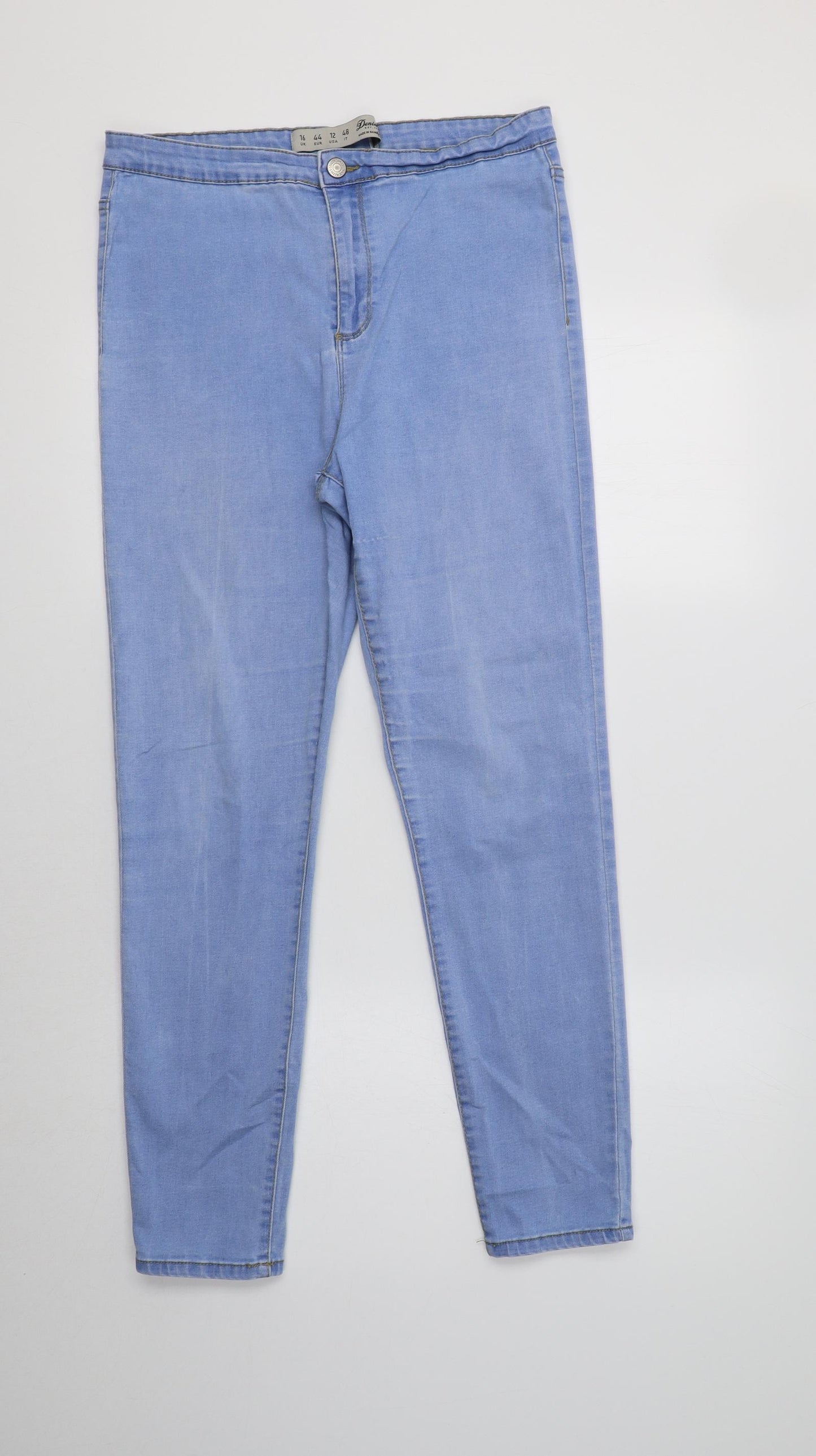 Primark Womens Blue  Cotton Jegging Jeans Size 16 L28 in Regular