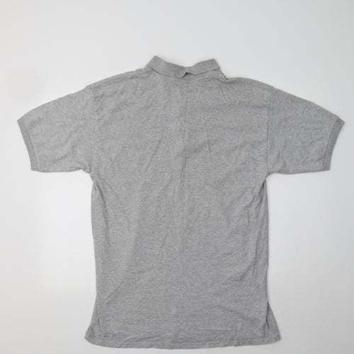 Gildan Mens Grey  Cotton  Polo Size L Collared  - NYC