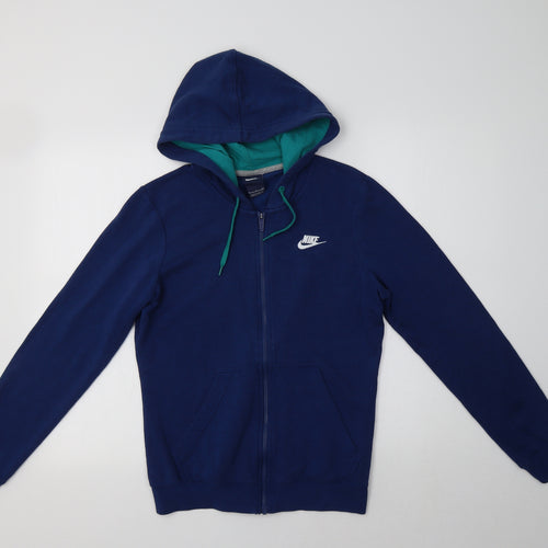 Nike Womens Blue  Cotton Full Zip Hoodie Size S