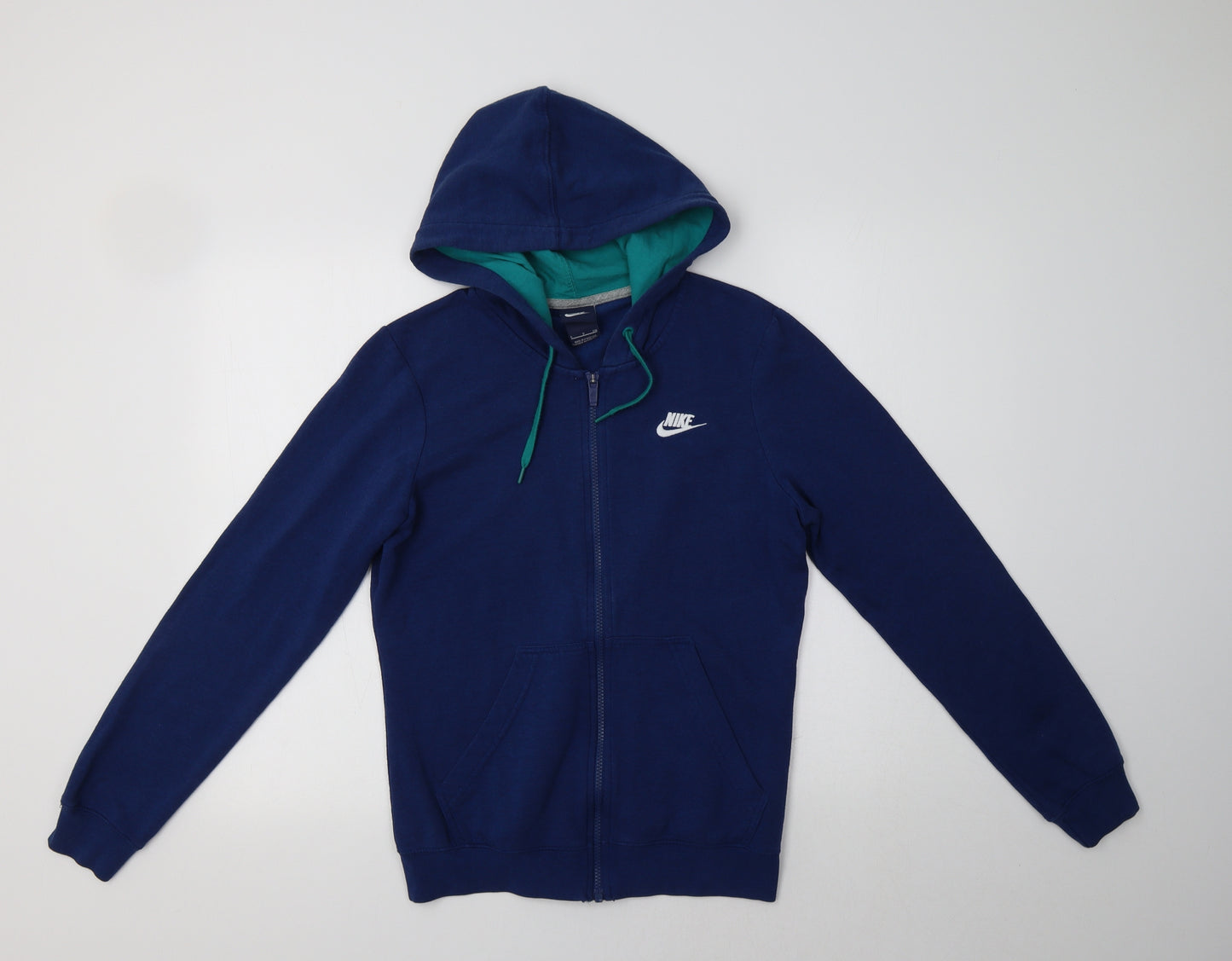 Nike Womens Blue  Cotton Full Zip Hoodie Size S
