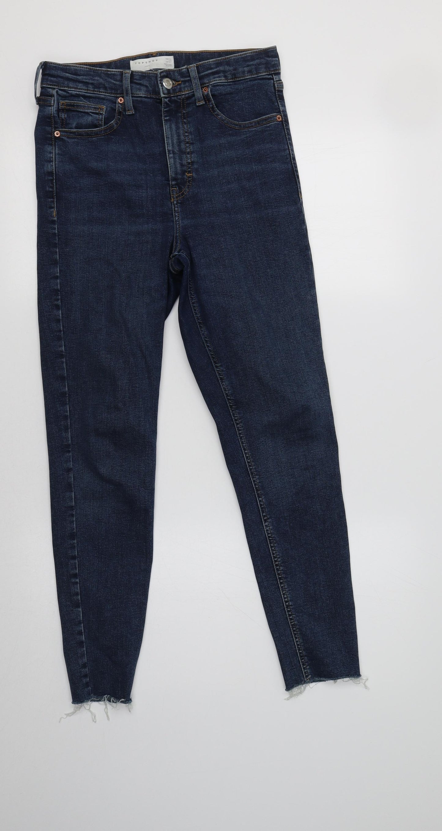 Topshop Womens Blue  Cotton Skinny Jeans Size 28 L30 in Regular