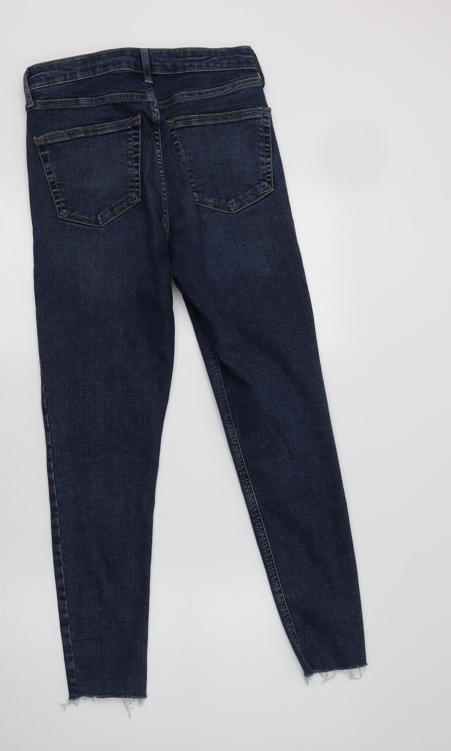 Topshop Womens Blue  Cotton Skinny Jeans Size 28 L30 in Regular