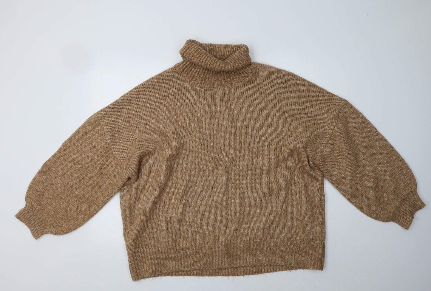 George Womens Beige Roll Neck  Acrylic Pullover Jumper Size L