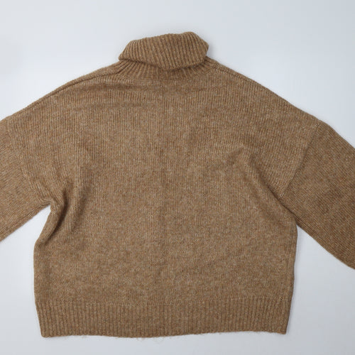 George Womens Beige Roll Neck  Acrylic Pullover Jumper Size L