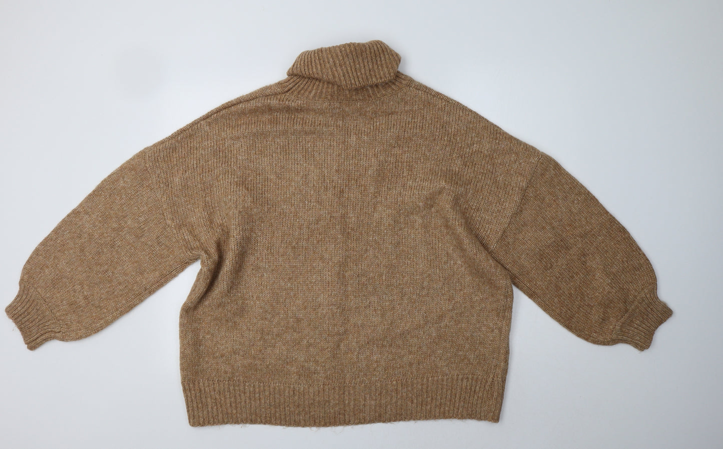 George Womens Beige Roll Neck  Acrylic Pullover Jumper Size L