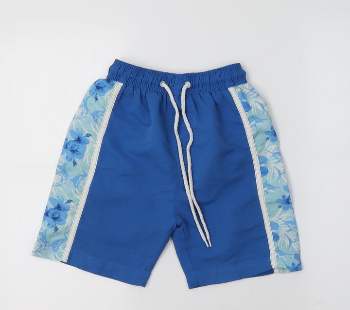 Cargo Bay Boys Blue Floral Polyester Bermuda Shorts Size 5-6 Years Regular