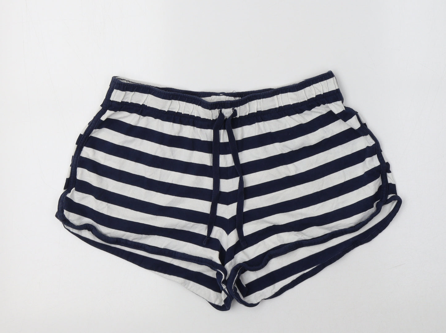 George Womens Blue Striped Cotton Bermuda Shorts Size 14  Regular