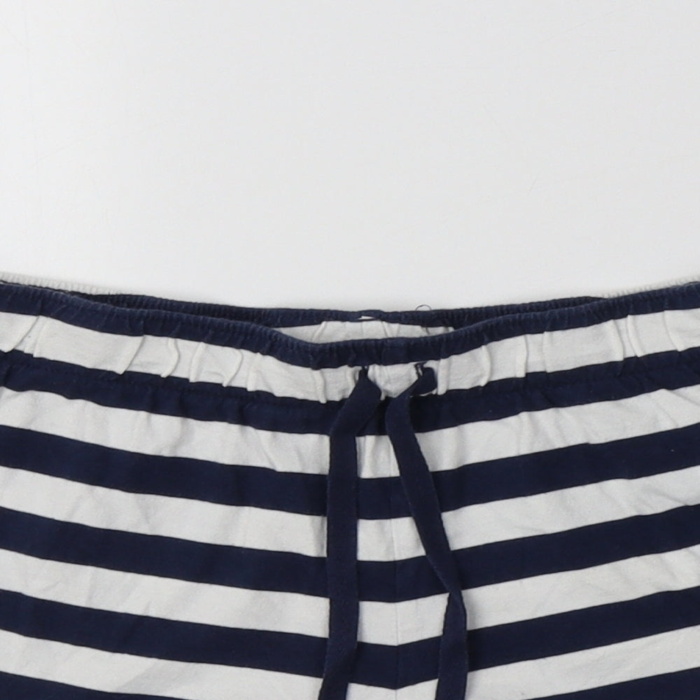 George Womens Blue Striped Cotton Bermuda Shorts Size 14  Regular