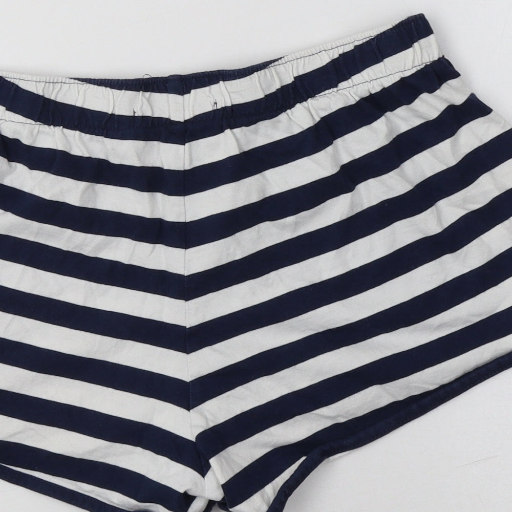George Womens Blue Striped Cotton Bermuda Shorts Size 14  Regular