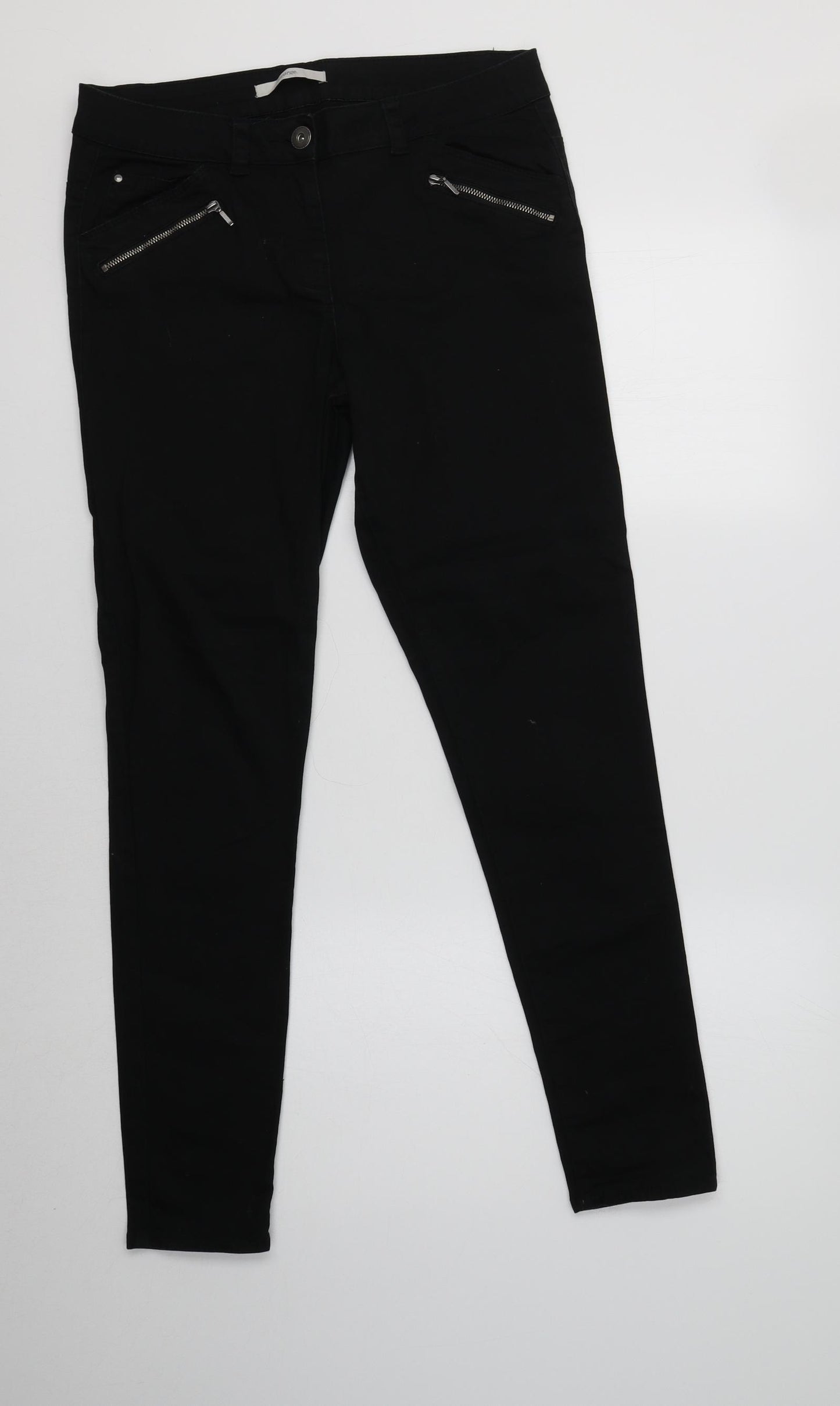 George Womens Black  Cotton Skinny Jeans Size 10 L29 in Regular
