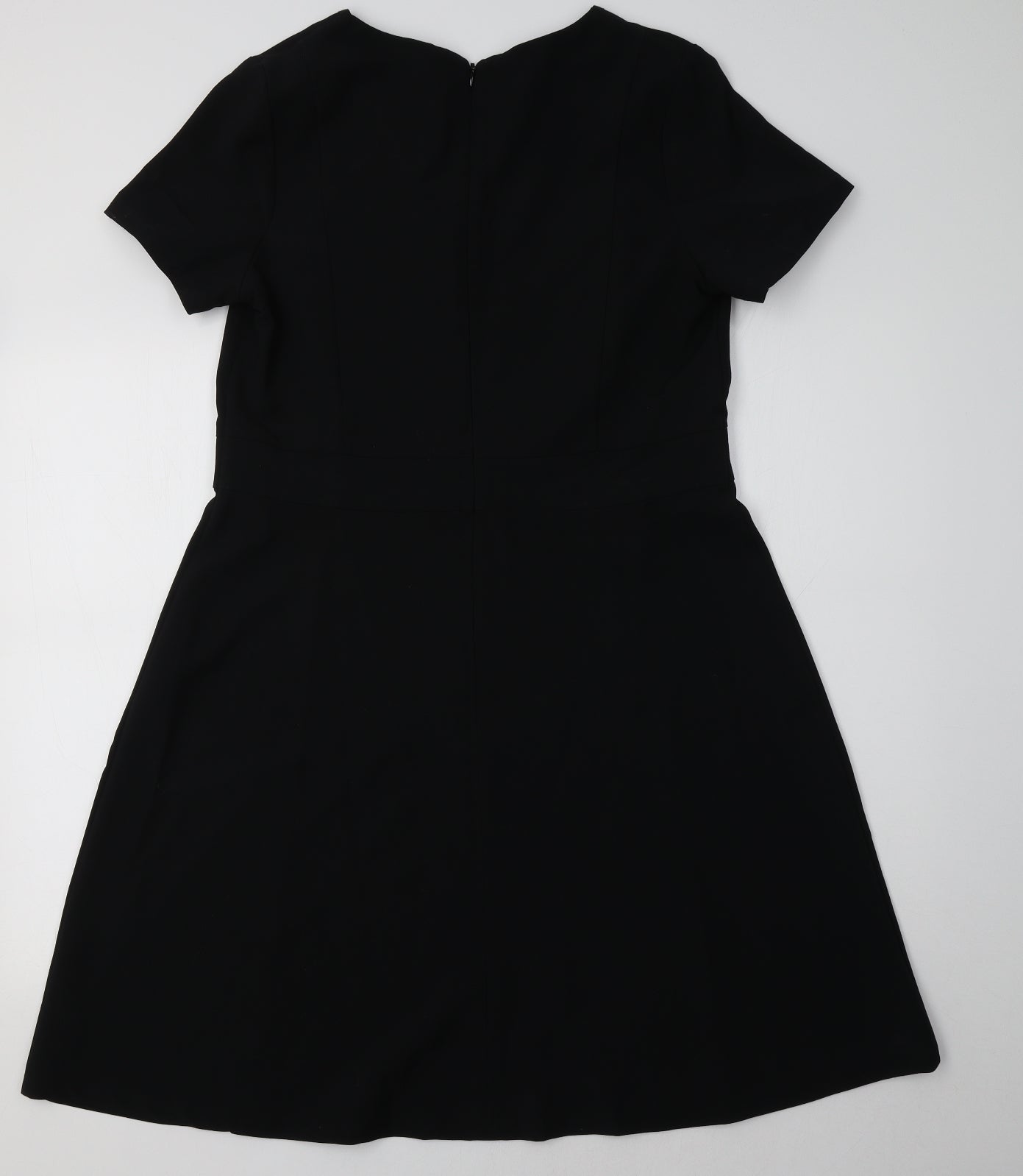 NEXT Womens Black Batik Viscose Fit & Flare  Size 16 V-Neck