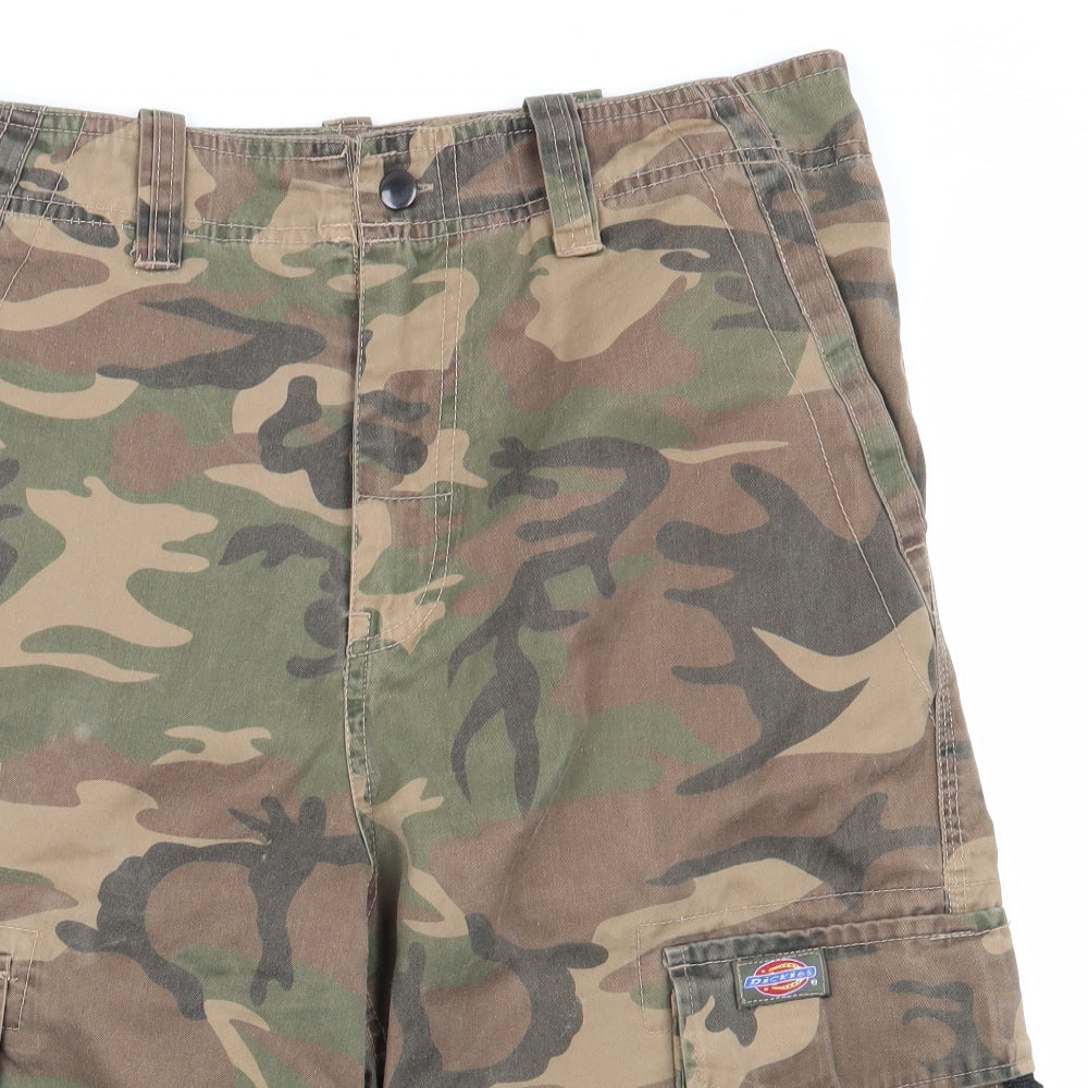 Dickies Mens Brown Camouflage Polyester Cargo Shorts Size 34 in L12 in Regular  - Workwear Shorts