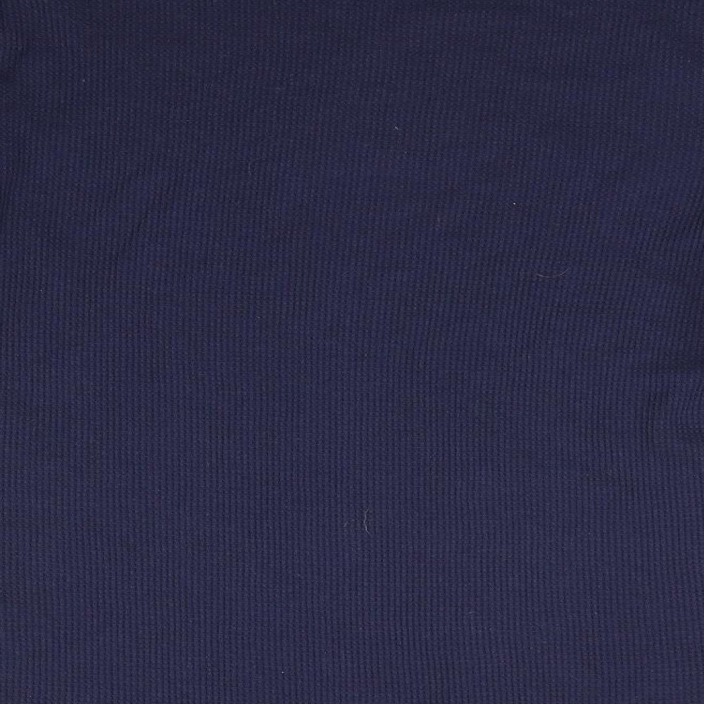 Primark Mens Blue  Cotton  Button-Up Size S Round Neck  - Waffle Texture